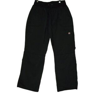Made 2B Pants Womens XLx29.5" Black elastic drawstring Mid Rise cargo scrubs